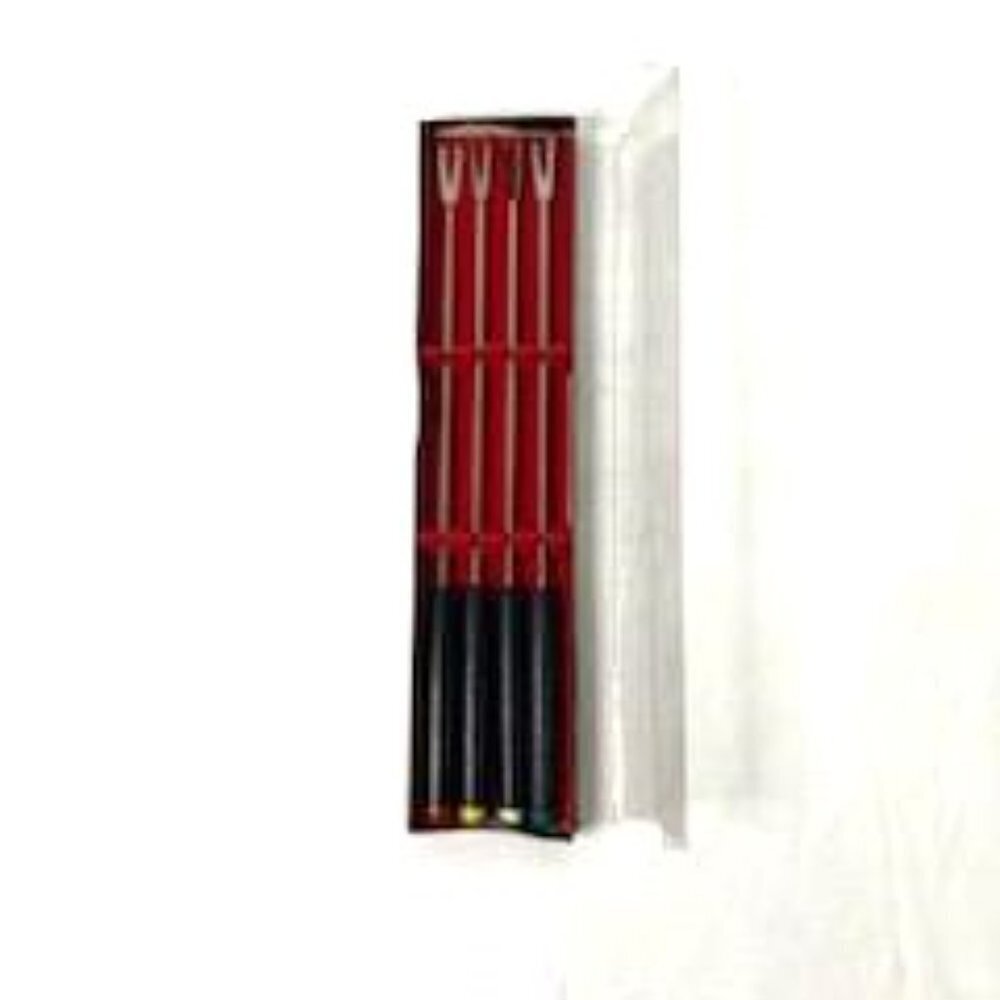 Vtg Fondue Forks Skewers Wood Handle Colored Tips Japan MCM Retro Party - Picture 7 of 8